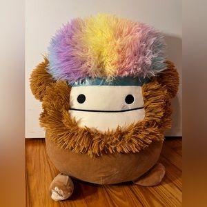 Squishmallow Benny the Bigfoot Yeti Tie Dye Rainbow Hair 20 inches! RARE